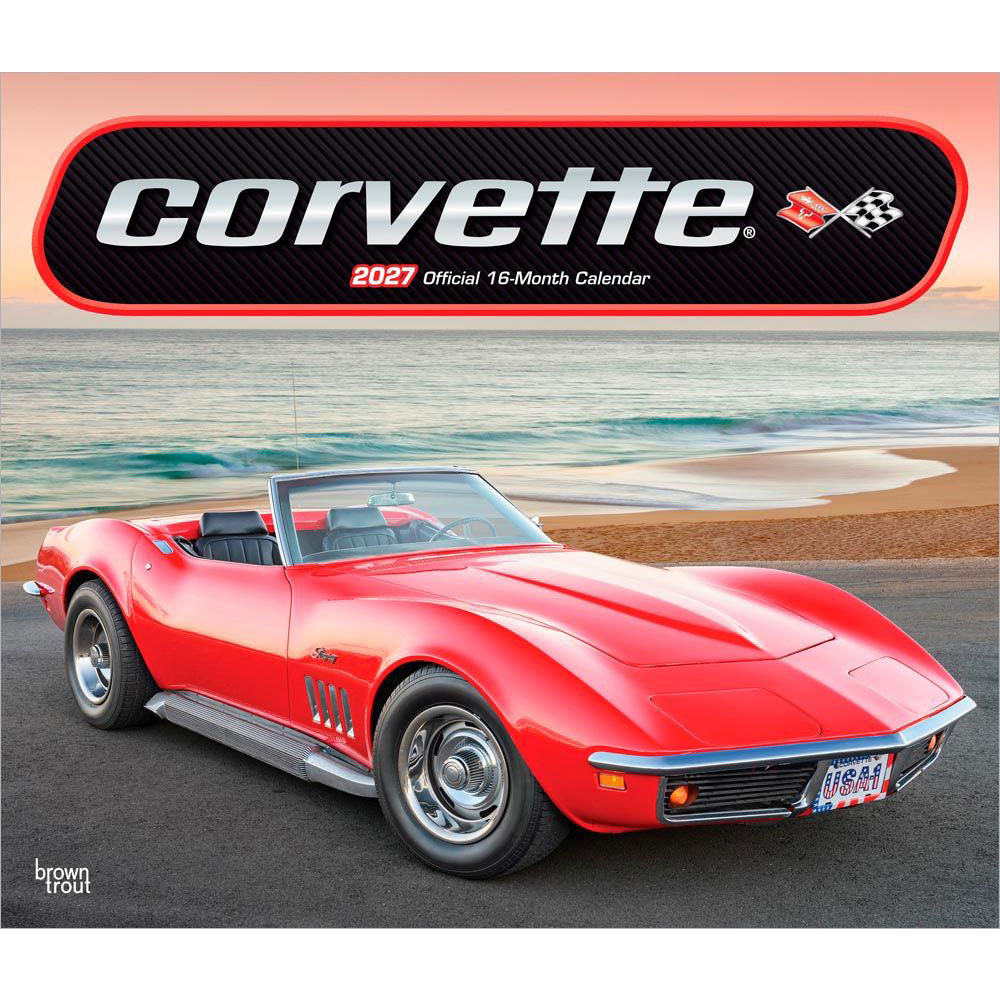 2027 Deluxe Corvette Wall Calendar cover shown on a white background