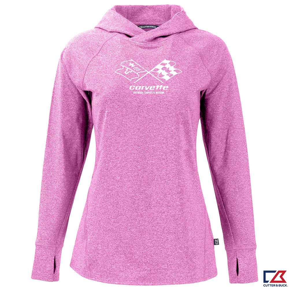 Pink hoodie with a C3 Corvette logo on a white background