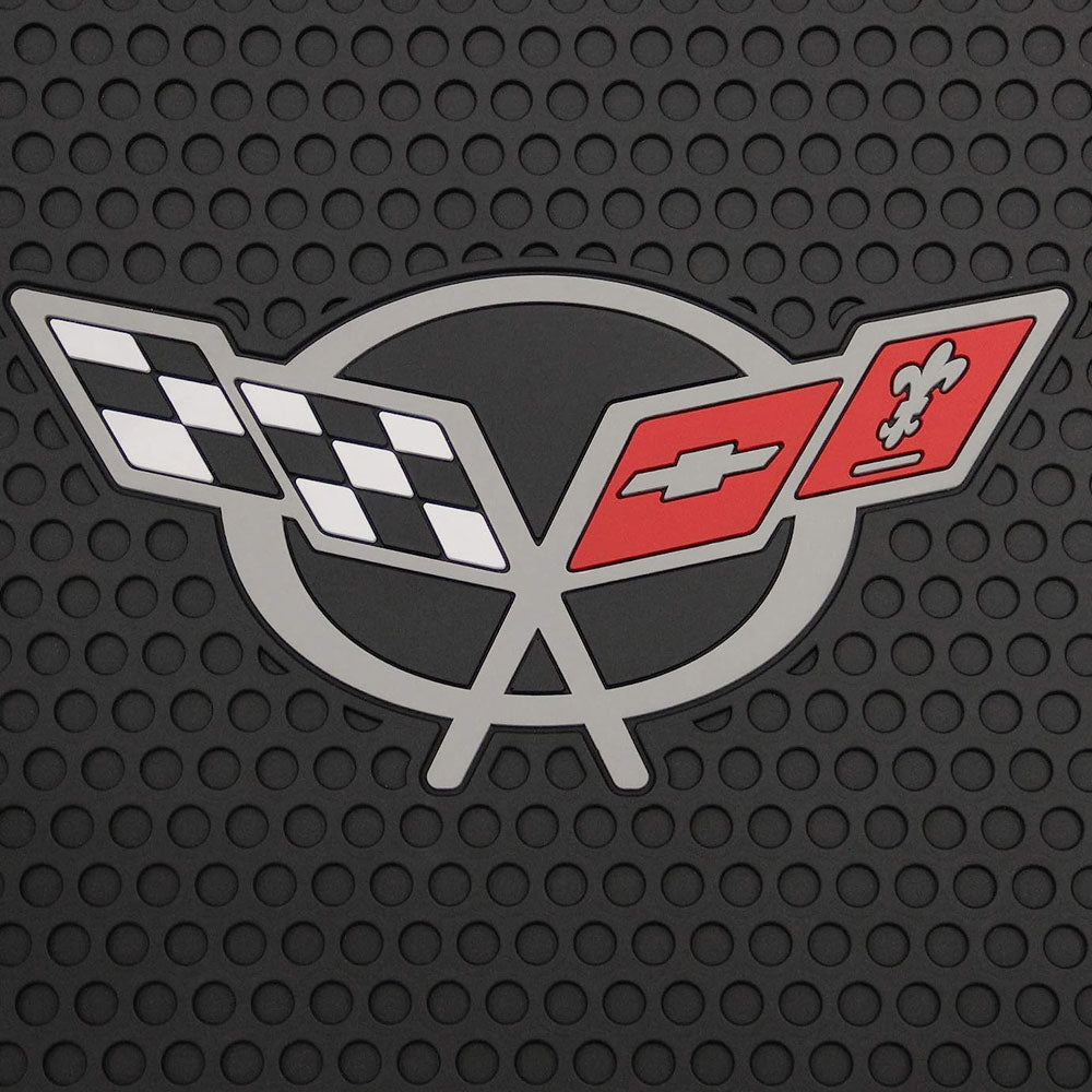 Emblem close up of the C5 emblem on the 5th Generation Corvette COUPE All-Season Rubber Cargo Mat