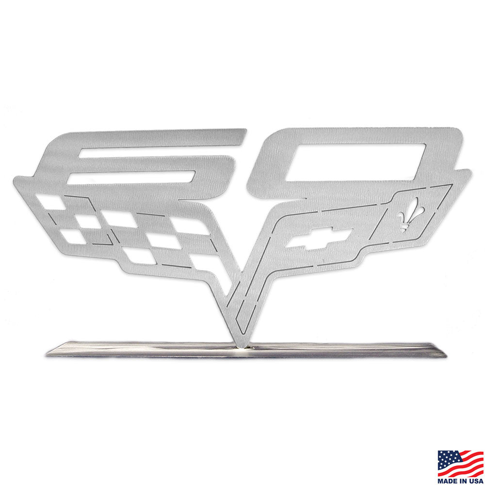 60th Anniversary Corvette Steel Metal Sculpture