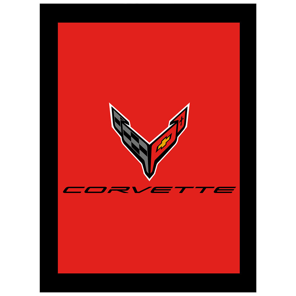 8th Generation Corvette Emblem Throw or Bedspread shown on a white background