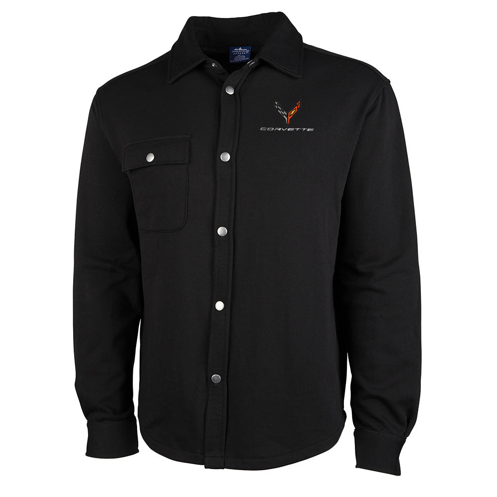 8th Generation Corvette Unisex Snap Shacket Black