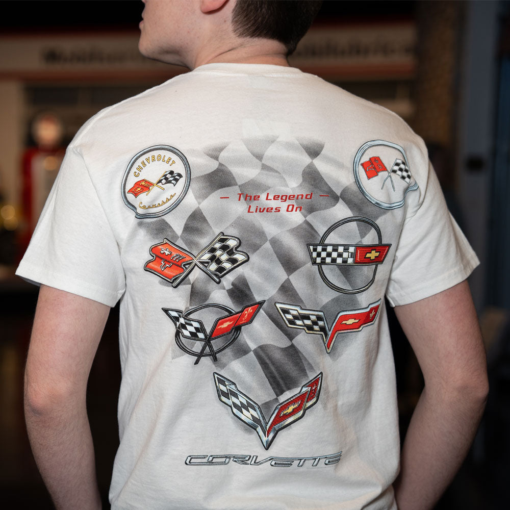 Man wearing the C1-C7 The Legend Lives On T-shirt