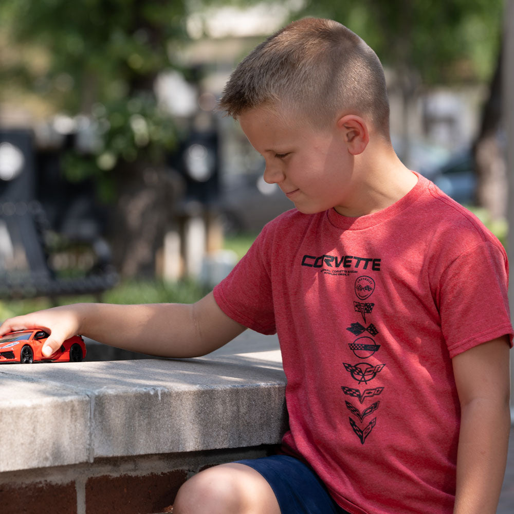 Child wearing C1-C8 Emblems Childrens T-shirt