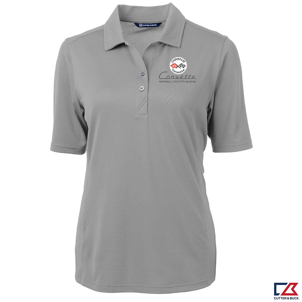 C1 Corvette Emblem Ladies Core Polished Gray Virtue Polo