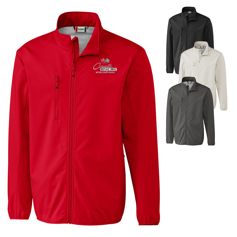 The C2 Corvette Custom Trail Eco Stretch Softshell Mens Jacket shown in four colors