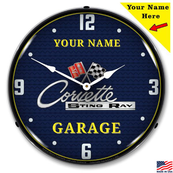 C2 Garage Personalized LED Lighted Clock