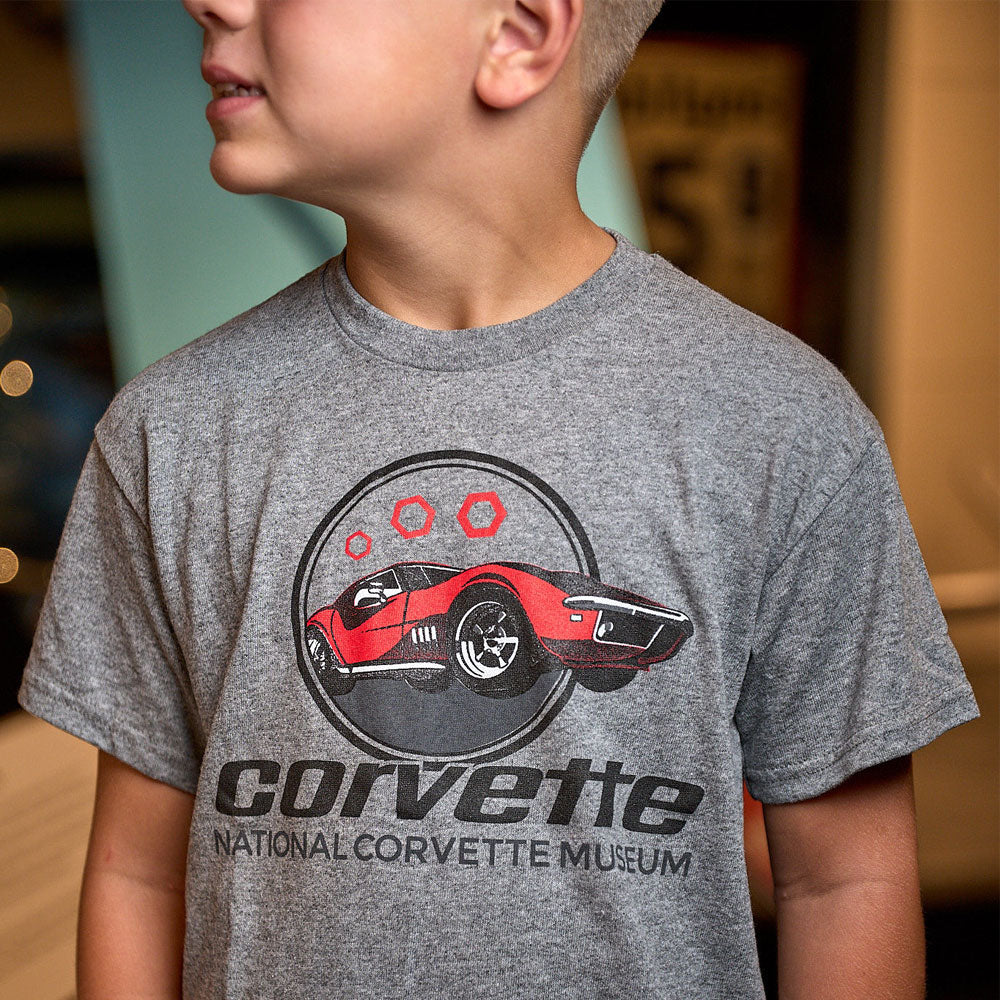Boy wearing the C3 Corvette Childrens T-shirt Lifestyle