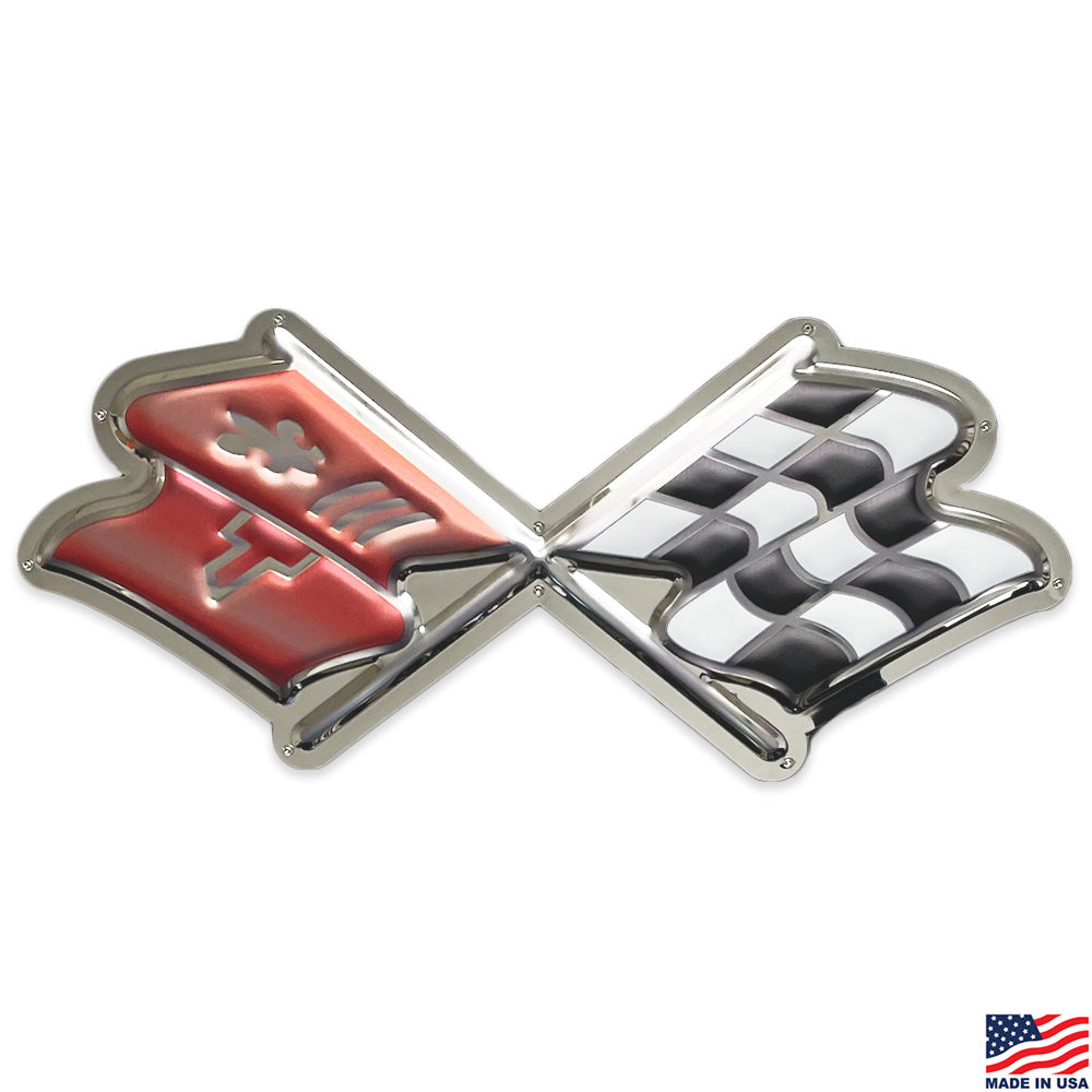 C3 Corvette Emblem Flags Stainless Steel Sign