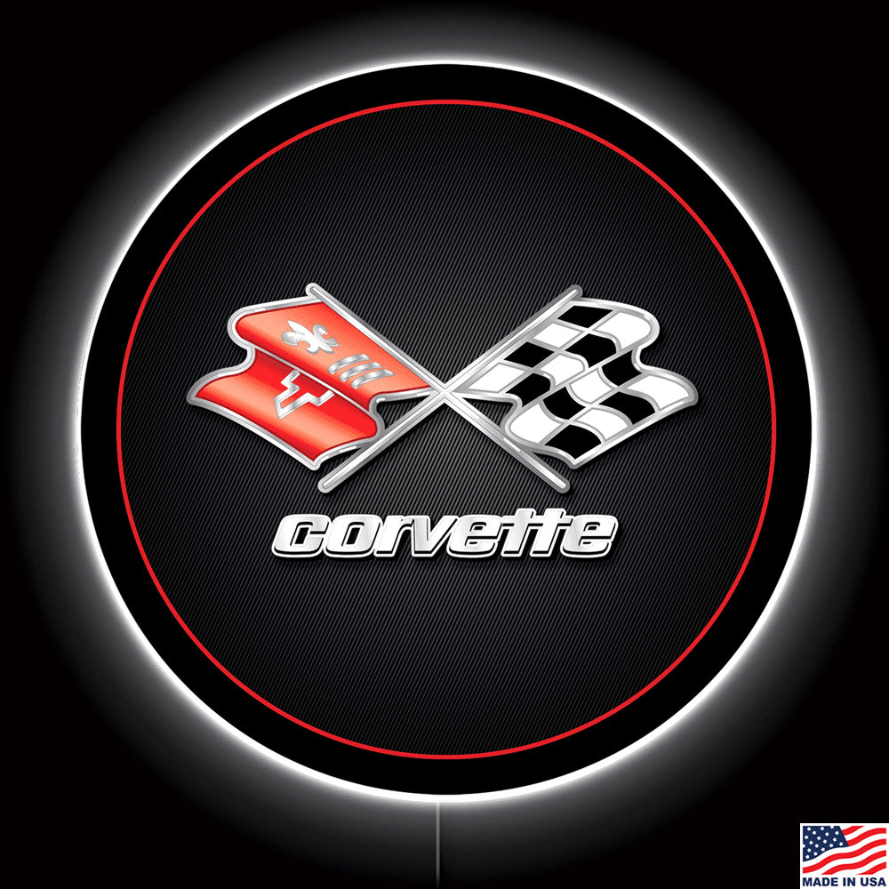 C3 Corvette Emblem Round LED Sign