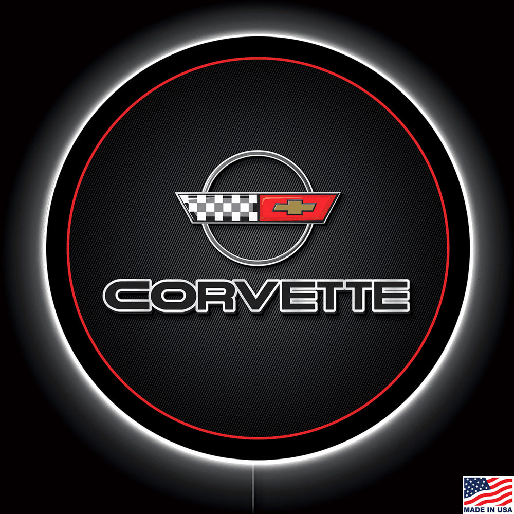 C4 Corvette Emblem Round LED Sign