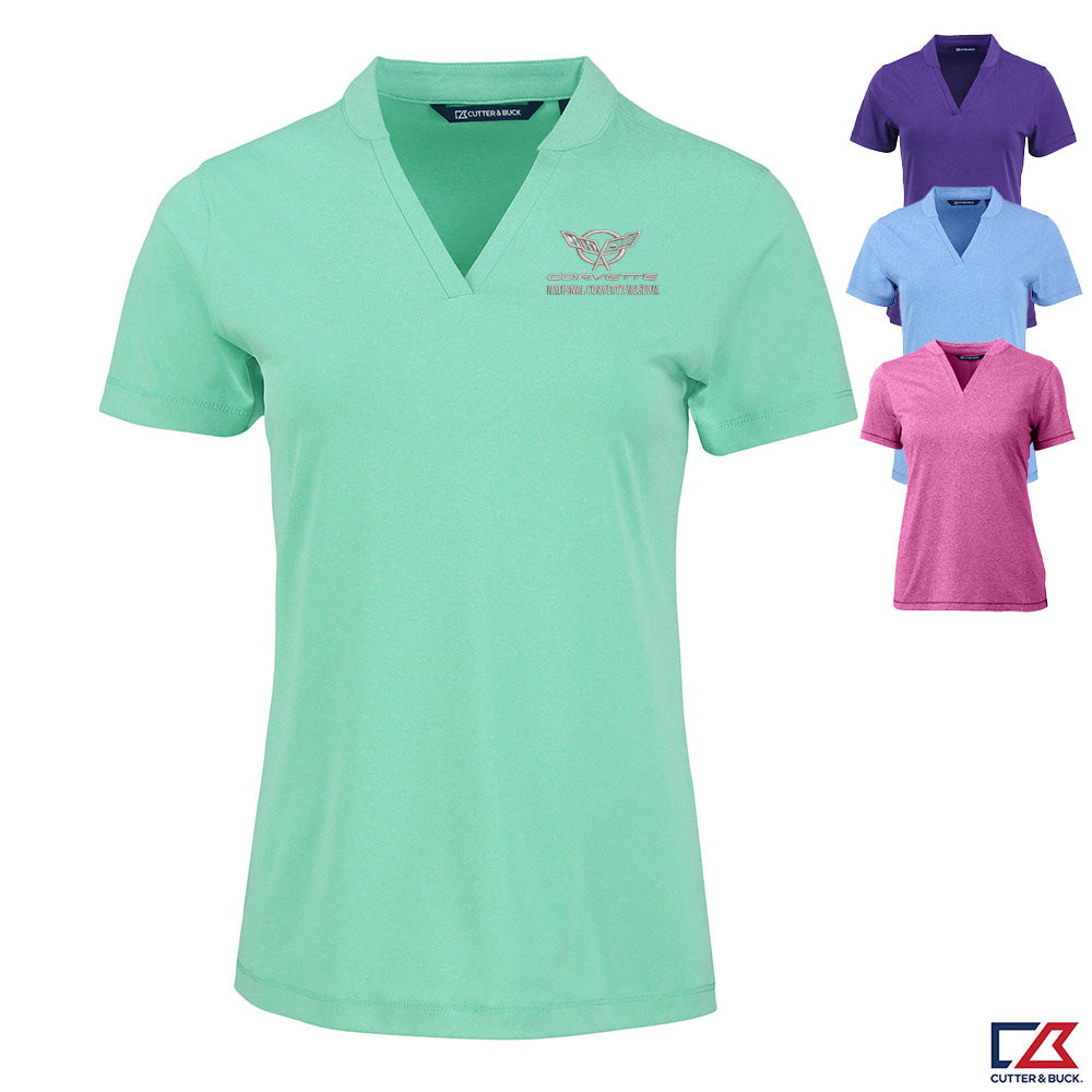 C5 Corvette Custom Ladies No Collar VNeck Polo shown in four colors