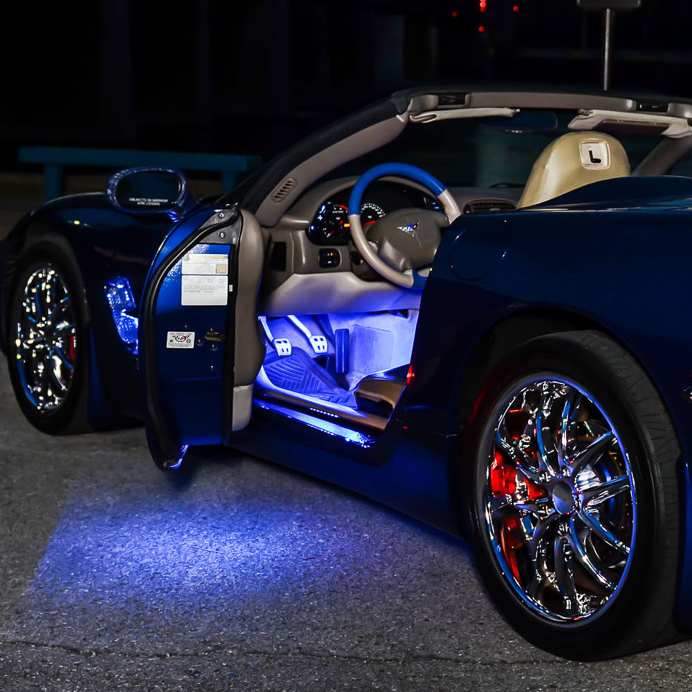 C5 Corvette Footwell and Under Door Puddle LED Kit in Blue