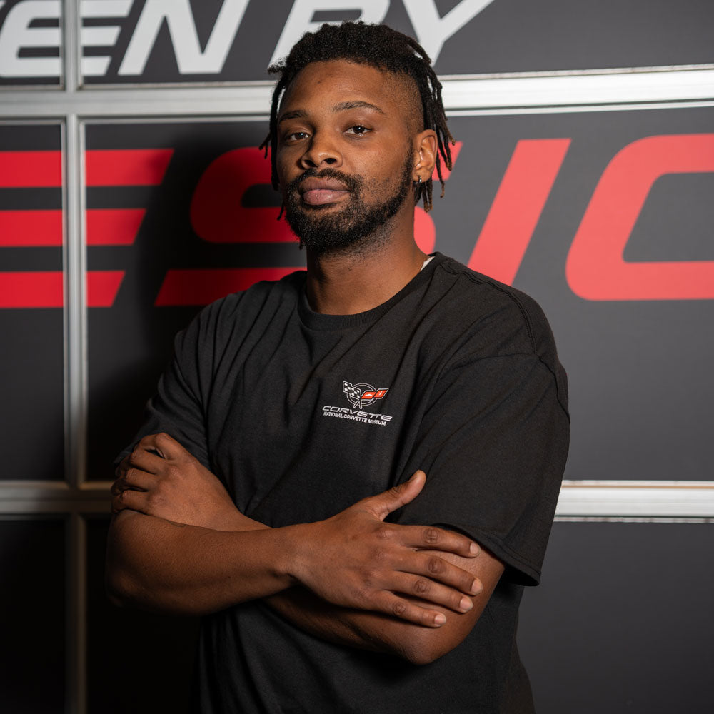 Front View of the C5 Corvette Retro Black T-shirt