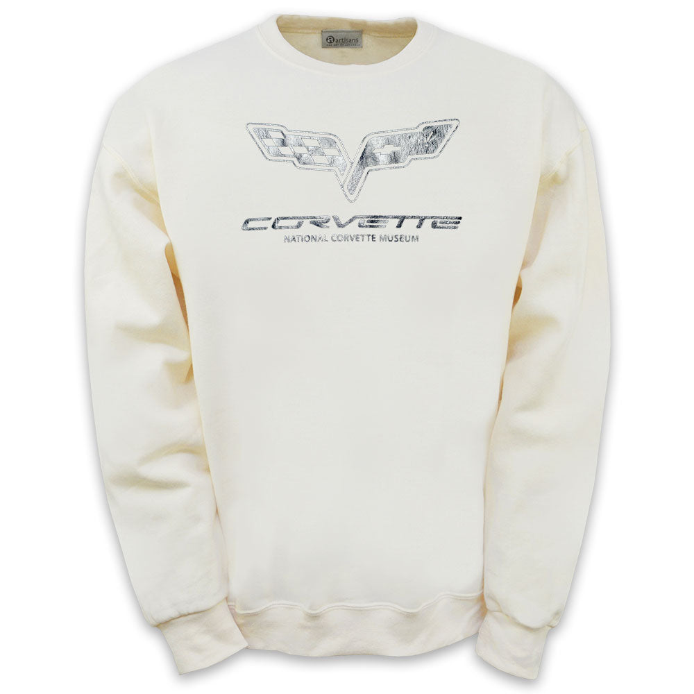C6 Corvette Foil Emblem Classic Cream Sweatshirt