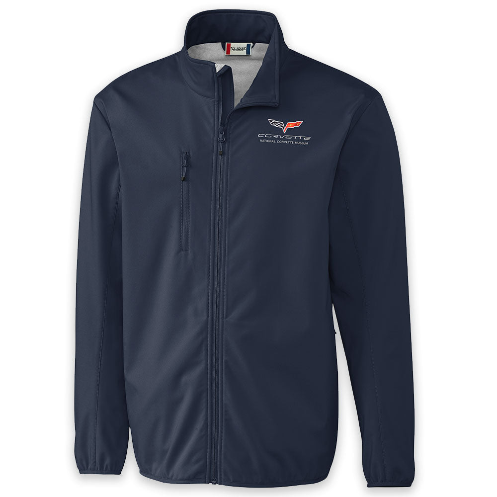 C6 Corvette Mens Trail Softshell Navy Jacket