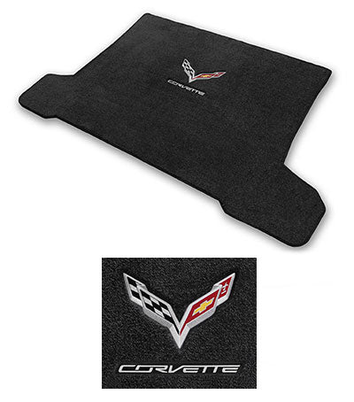 C7 Corvette Emblem and Script Cargo Mat Emblem Close Up