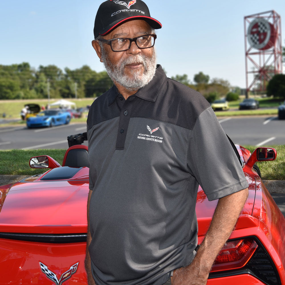 Man wearing the C7 Corvette Parma Colorblock Polo