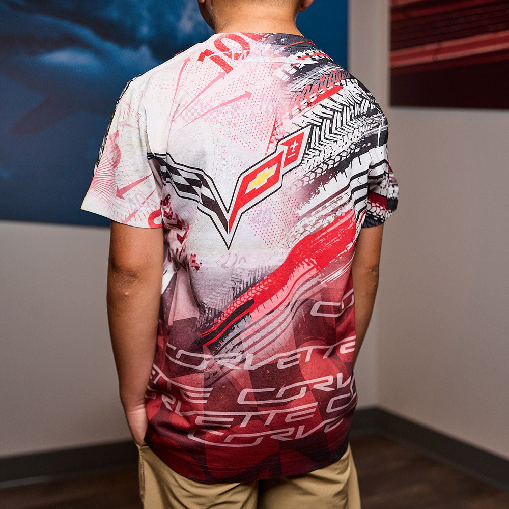 Design back of the C7 Corvette Sublimated Childrens T-shirt