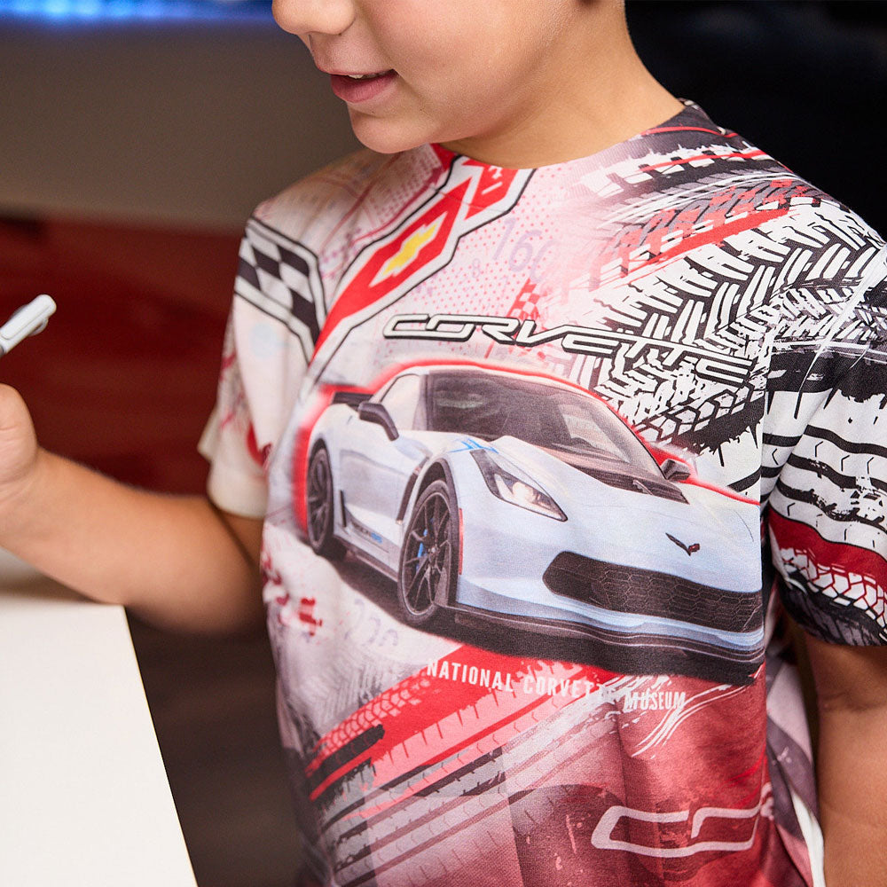 Child wearing the C7 Corvette Sublimated Childrens T-shirt