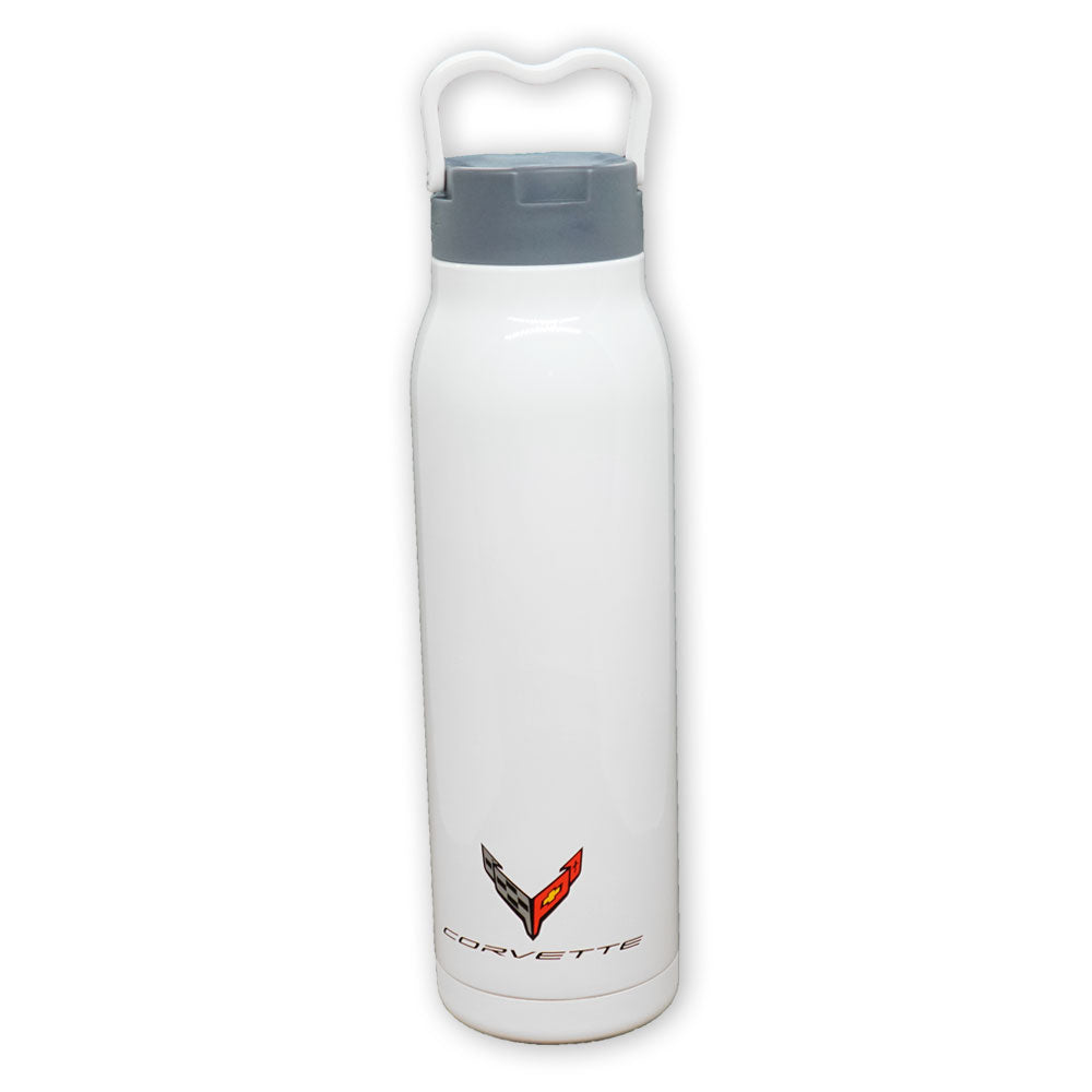 C8 Corvette 32 oz White Water Bottle