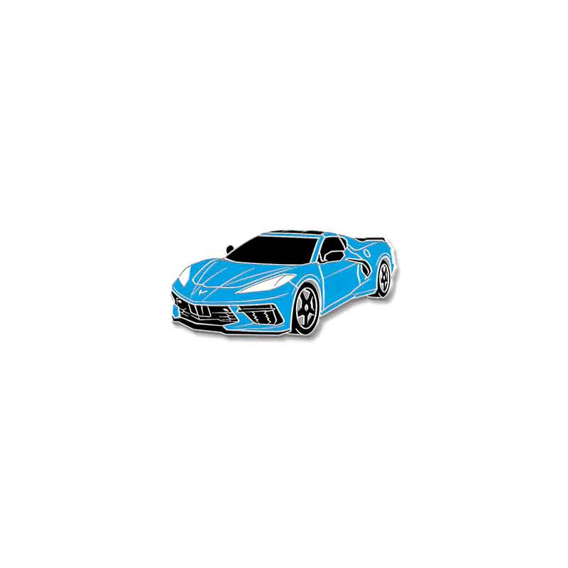 C8 Corvette Aqua Coupe Lapel Pin