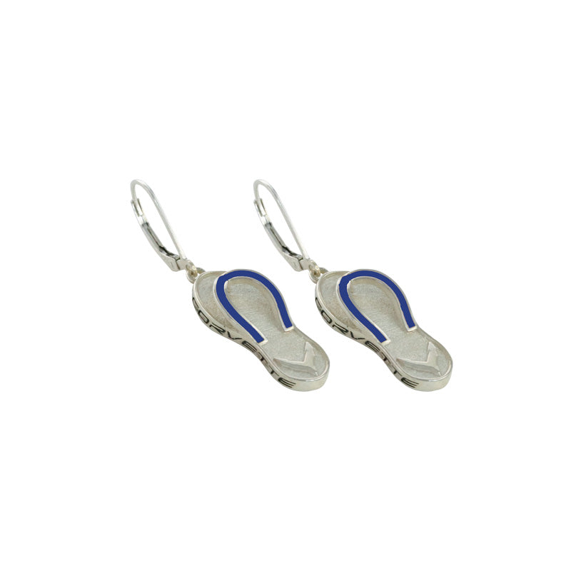 C8 Corvette Blue Flip Flop Sterling Silver Earrings