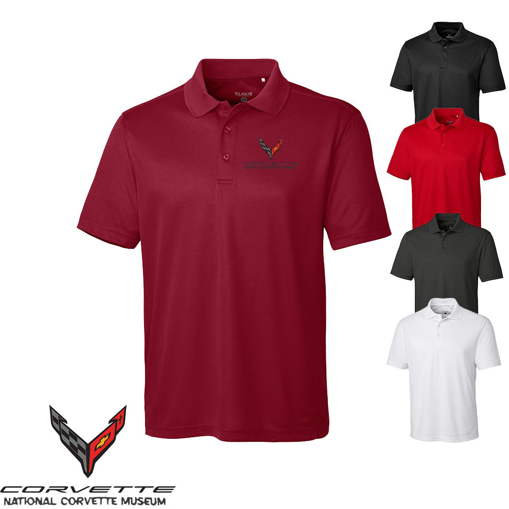 C8 Corvette Custom Ice Pique Polo shown in five color choices