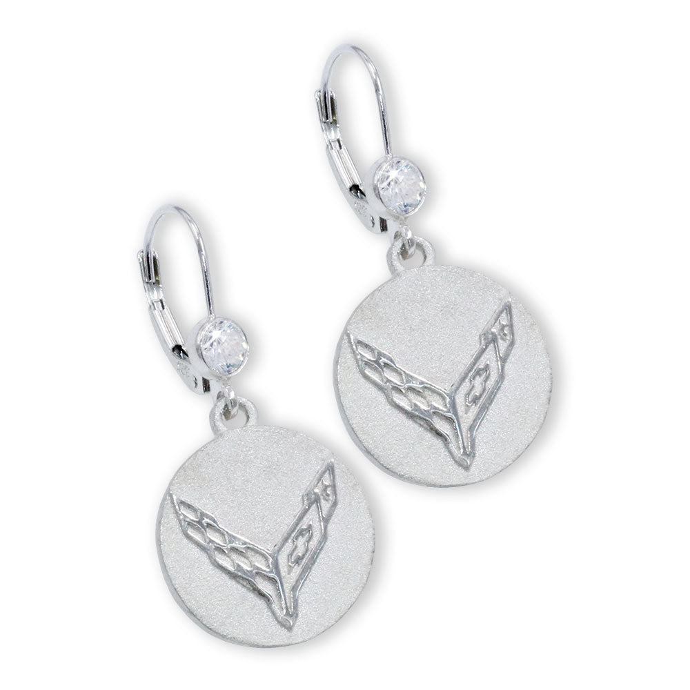 C8 Corvette Emblem CZ Earrings