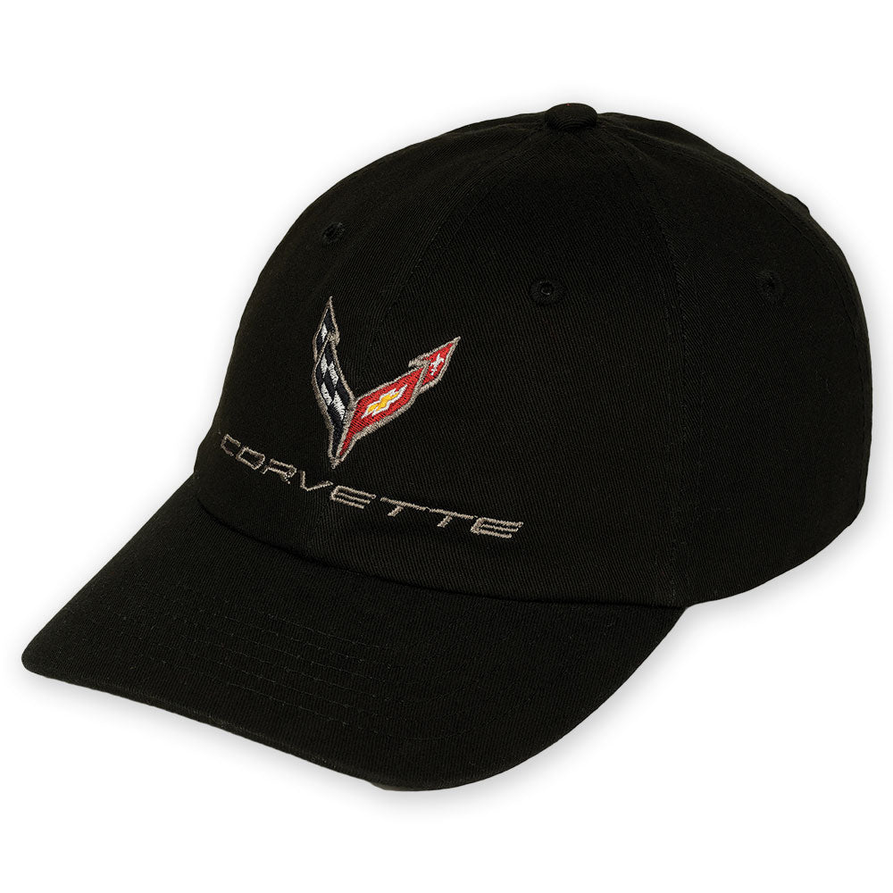 C8 Corvette Emblem Childrens Black Cap