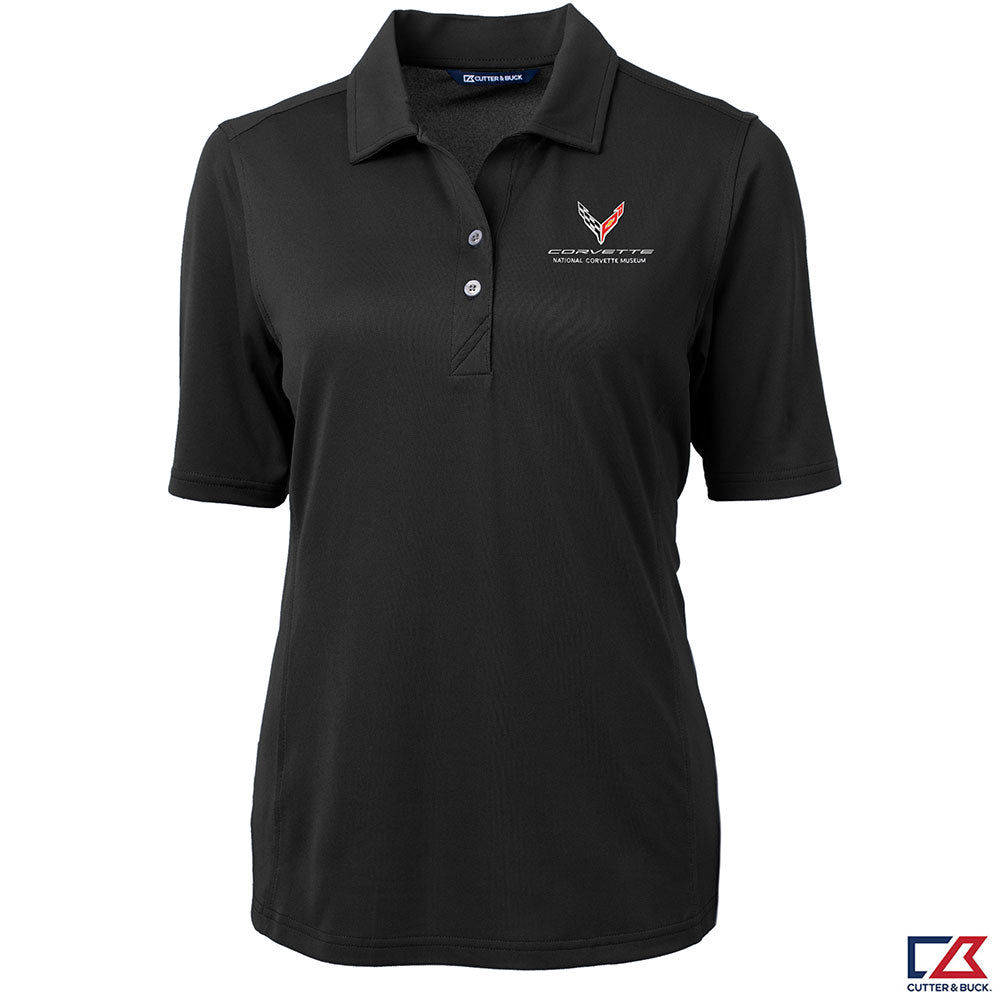 C8 Corvette Emblem Ladies Core Black Virtue Polo