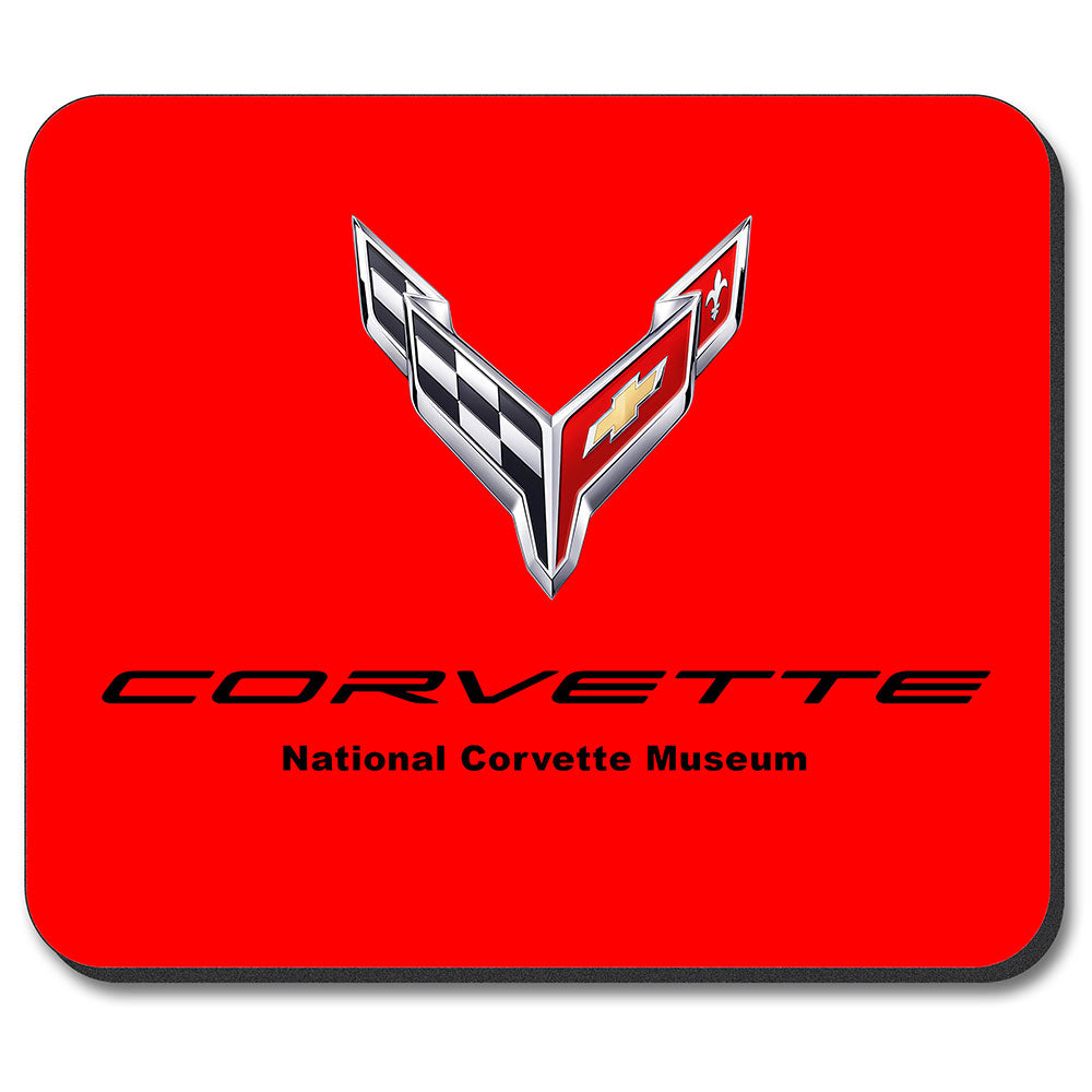 C8 Corvette Emblem Red Mouse Pad