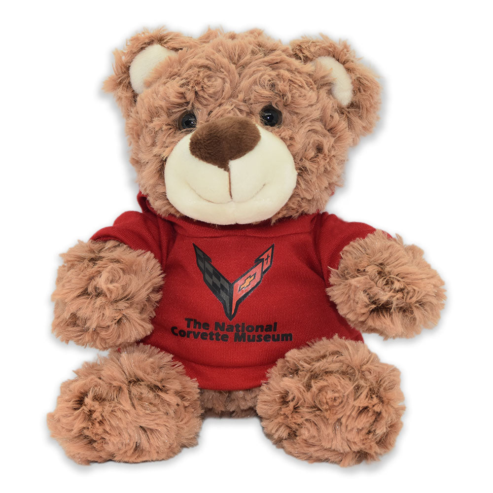 Photo of the C8 Corvette Emblem Tan Teddy Bear