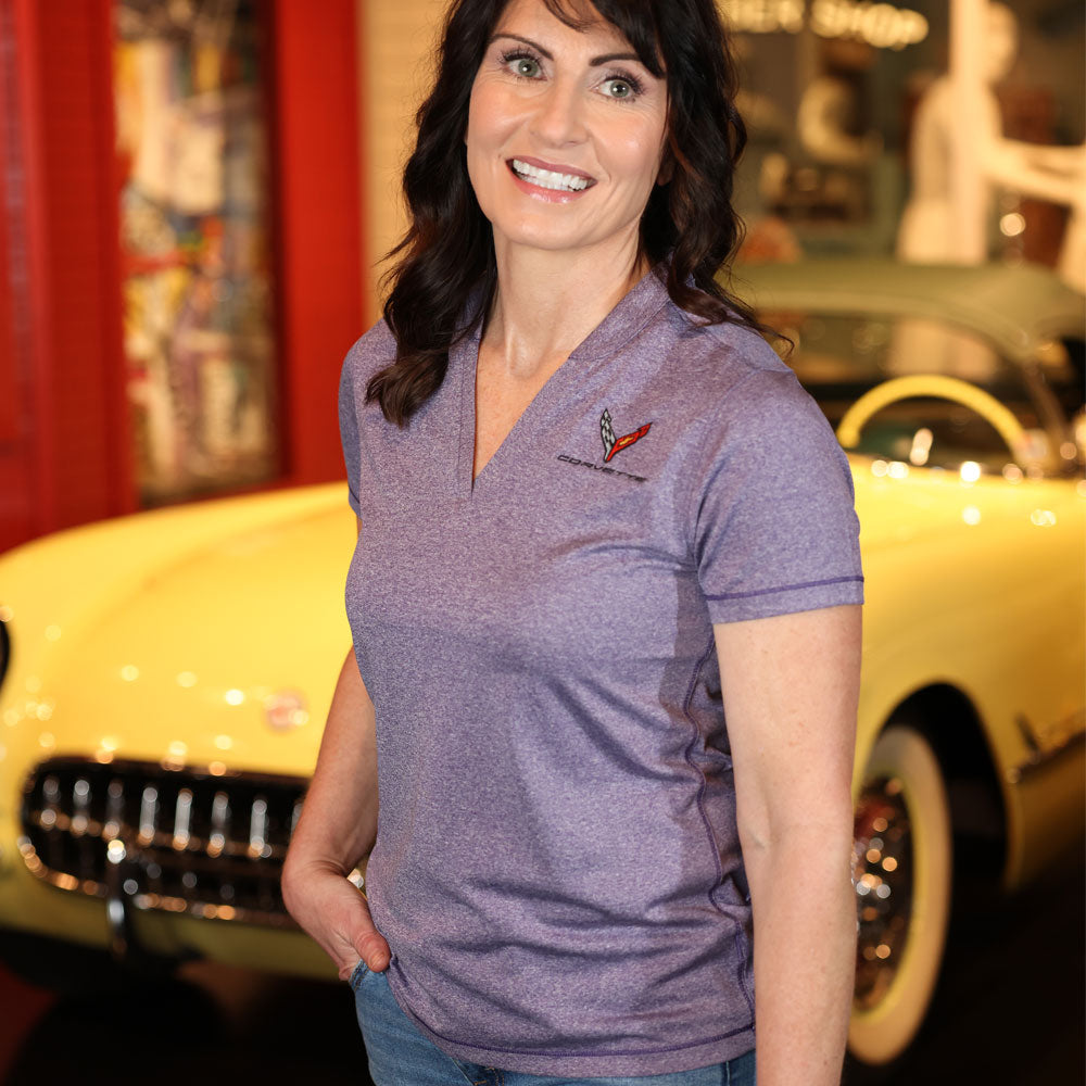 Woman wearing the C8 Corvette Forge Ladies Top