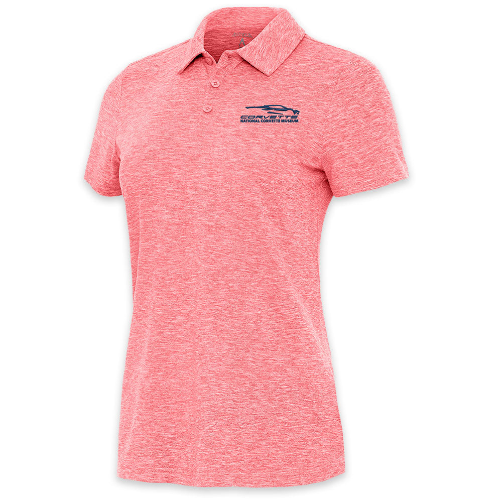 C8 Corvette Gesture Ladies Heather Coral Matter Polo