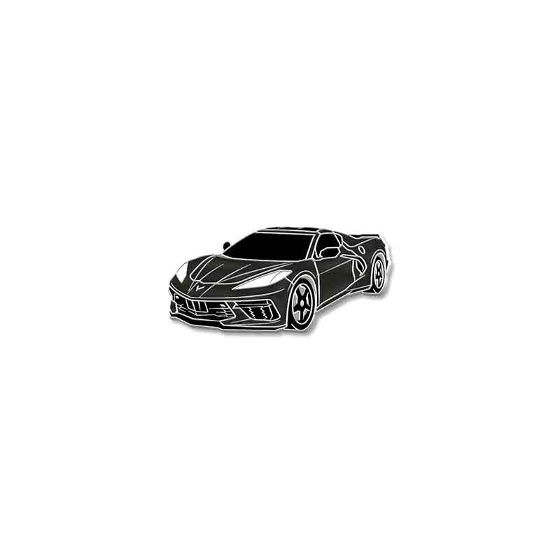 C8 Corvette Gray Coupe Lapel Pin