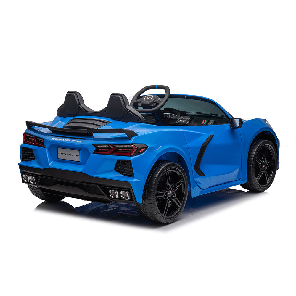 C8 Corvette Kids 24 Volt Electric Blue Vehicle Rear View