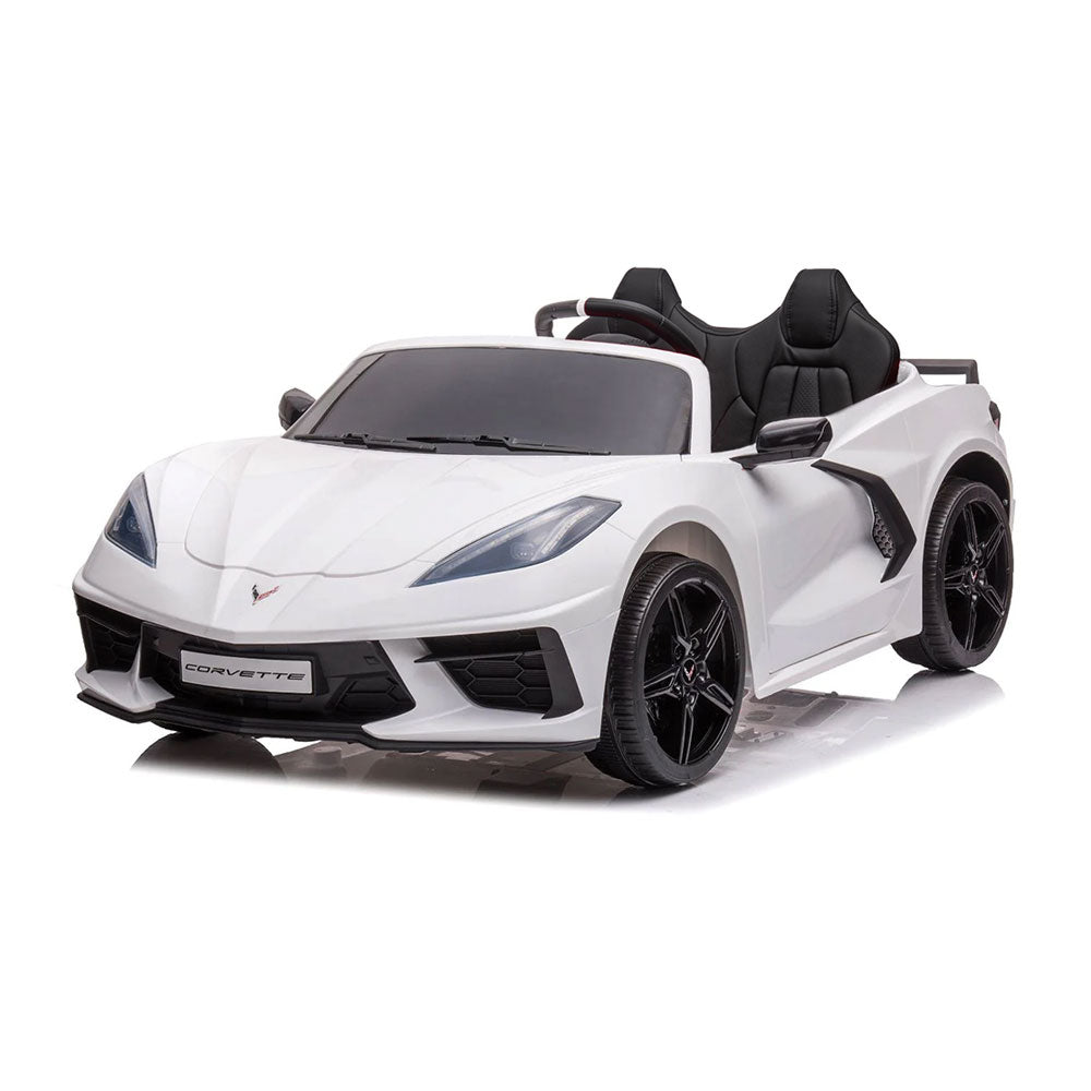 C8 Corvette Kids 24 Volt Electric White Ride On Car