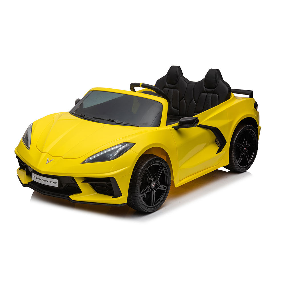 C8 Corvette Kids 24 Volt Electric Yellow Vehicle Front View