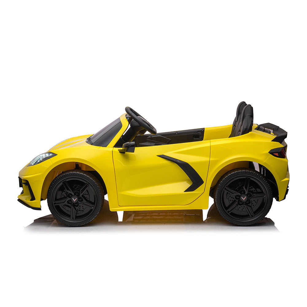 C8 Corvette Kids 24 Volt Electric Yellow Vehicle Side View