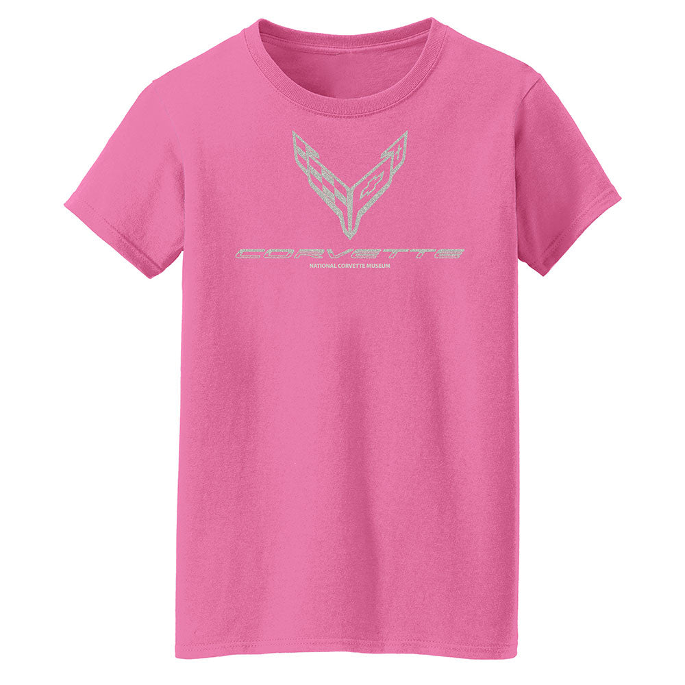 C8 Corvette Ladies' Azalea Glitter Fade Top