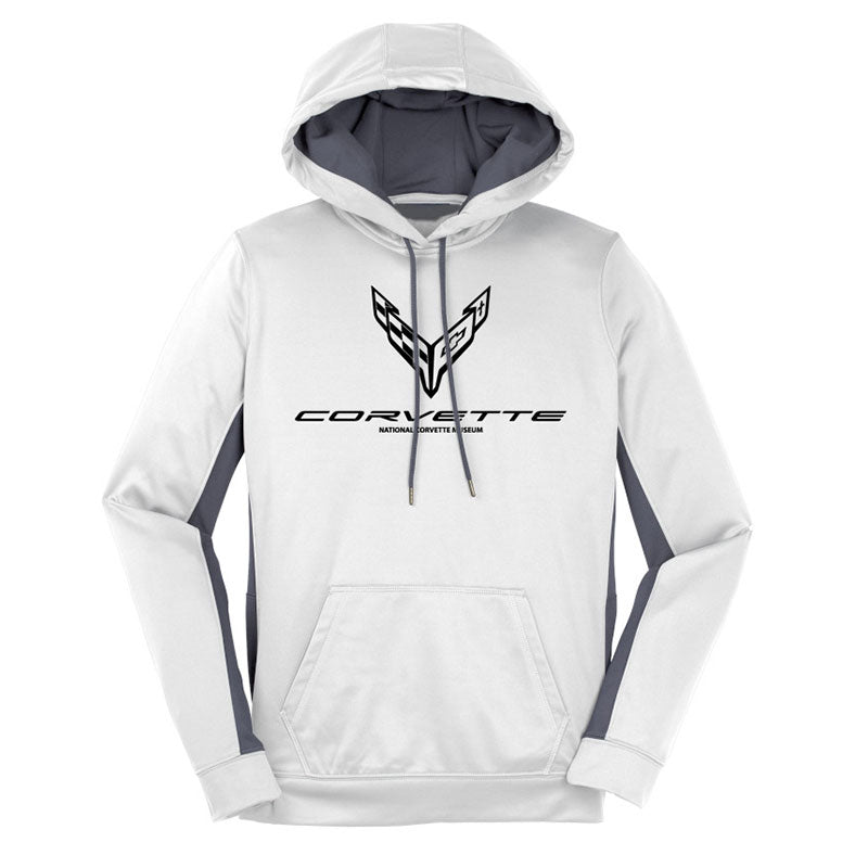 C8 Corvette Ladies White Colorblock Hoodie