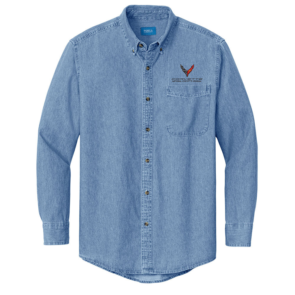 C8 Corvette Men's L/S Denim Shirt