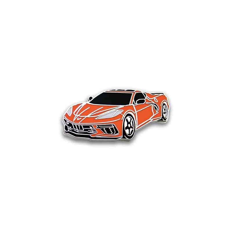 C8 Corvette Orange Coupe Lapel Pin