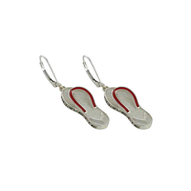 C8 Corvette Red Flip Flop Sterling Silver Earrings