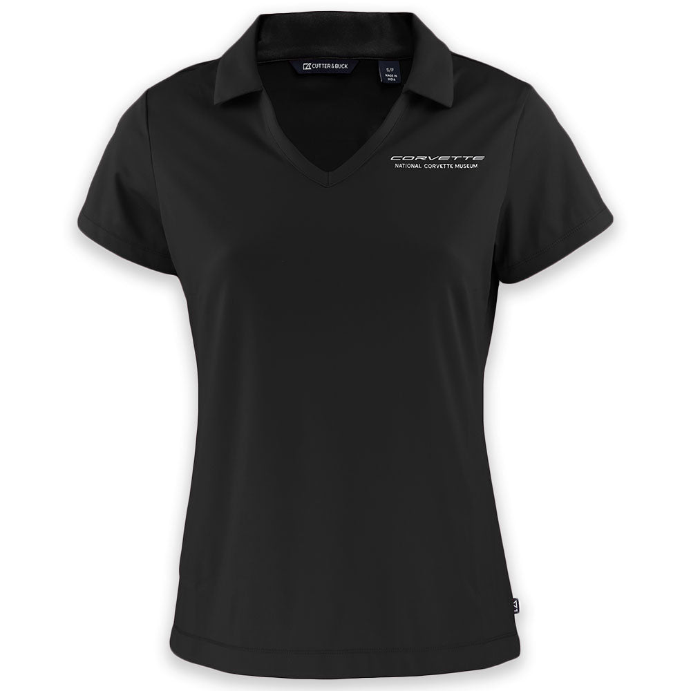 C8 Corvette Script Ladies Black Daybreak Polo