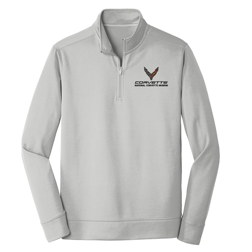 C8 Corvette Silver Quarter-Zip Pullover