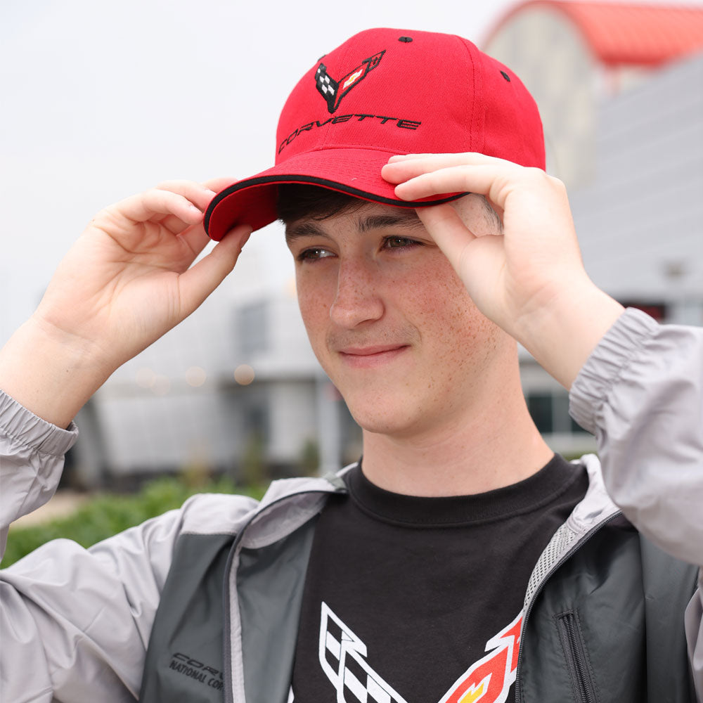 Person wearing the C8 Corvette Structured Contrast Cap