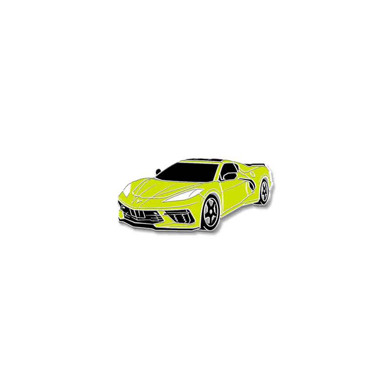C8 Corvette Yellow Coupe Lapel Pin
