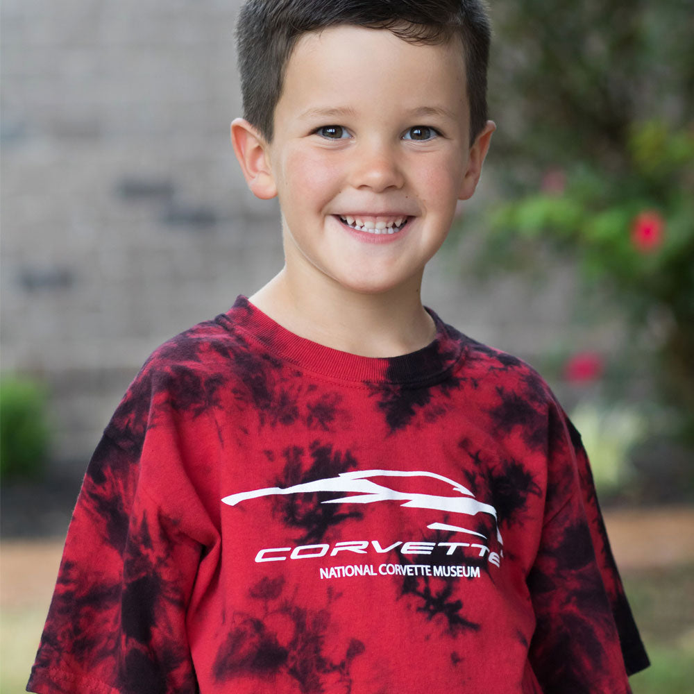 Boy wearing the C8 Gesture Tie Dye Childrens T-shirt